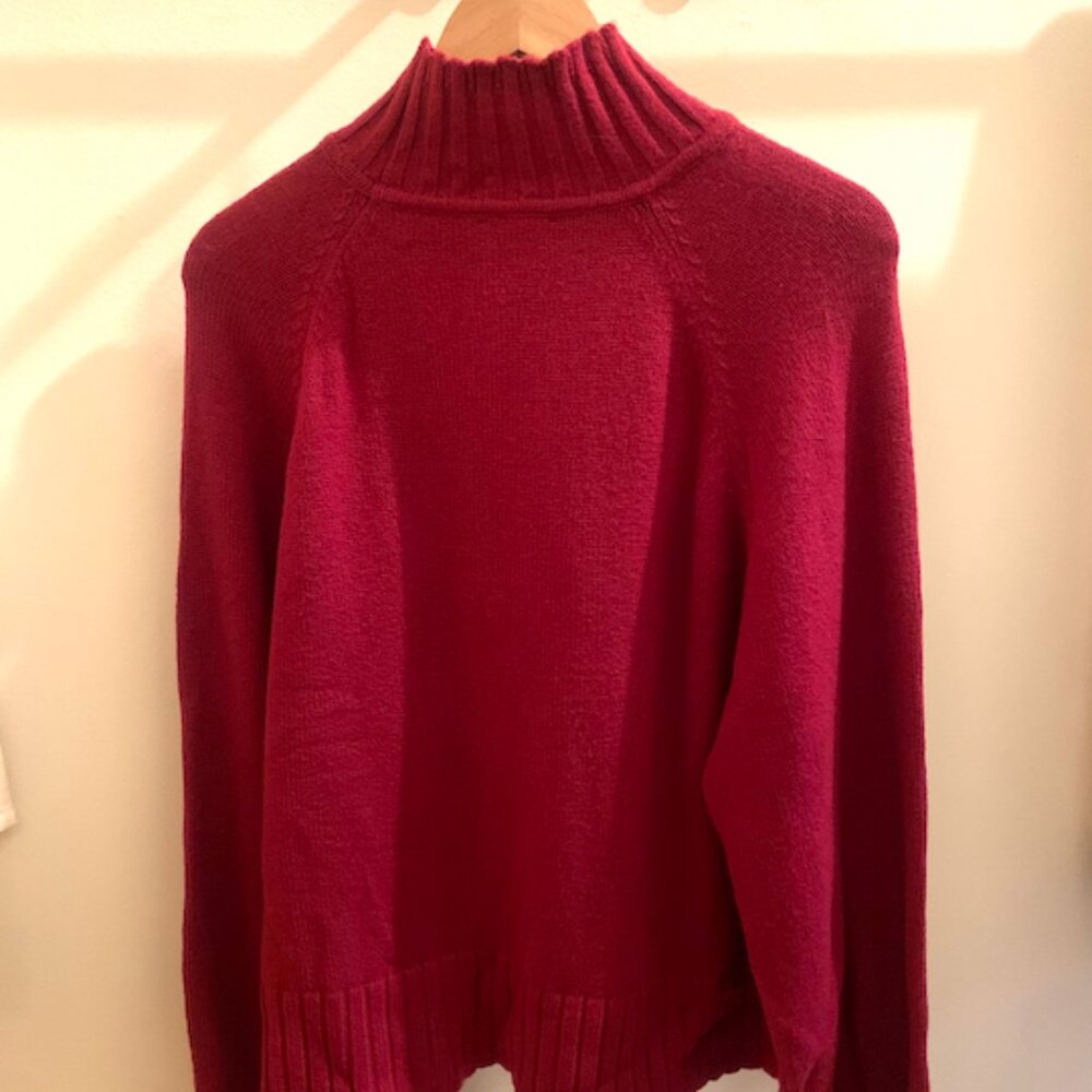 GAP Bright Red Cashsoft Turtleneck Sweater